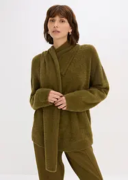 Maglione oversize con sciarpa, bonprix