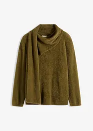 Maglione oversize con sciarpa, bonprix