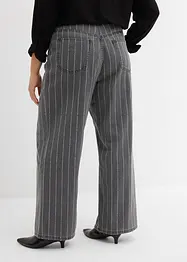 Jeans wide leg con effetti destroyed, vita alta, bonprix
