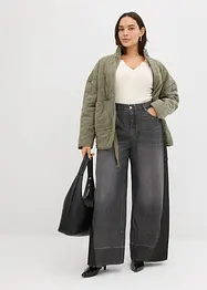Jeans wide leg con inserto, vita alta, bonprix