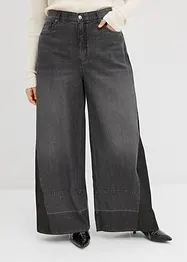 Jeans wide leg con inserto, vita alta, bonprix