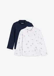 Maglia a maniche lunghe in misto cotone biologico elasticizzato (pacco da 2), bonprix