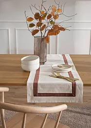 Runner tavolo in cotone biologico con bordo decorativo, bonprix
