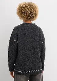 Maglione lungo in filato peloso, bonprix
