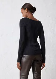 Maglione in filato fine di lana merino, bonprix