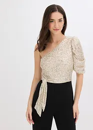 Top con paillettes, bonprix
