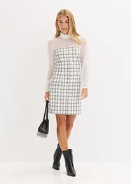 Miniabito in bouclé con maniche di chiffon, bonprix