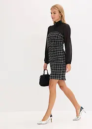Miniabito in bouclé con maniche di chiffon, bonprix