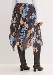 Gonna midi di chiffon con orlo asimmetrico, bonprix