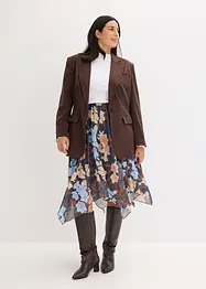 Gonna midi di chiffon con orlo asimmetrico, bonprix
