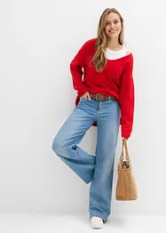 Maglione lungo oversize con spacchi ai lati, bonprix