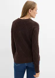 Maglione oversize con motivo a rombi, bonprix