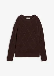 Maglione oversize con motivo a rombi, bonprix