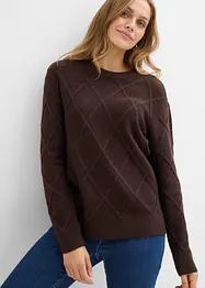 Maglione oversize con motivo a rombi, bonprix