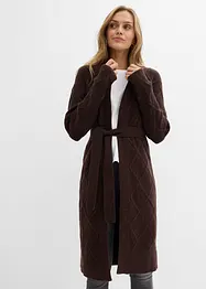 Maxi cardigan in maglia con motivo a rombi, bonprix