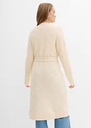 Maxi cardigan in maglia con motivo a rombi, bonprix