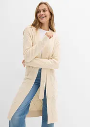 Maxi cardigan in maglia con motivo a rombi, bonprix