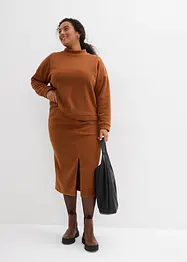 Gonna midi in felpa Polarfleece, bonprix