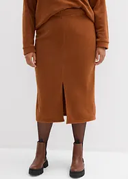 Gonna midi in felpa Polarfleece, bonprix