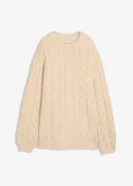 Maglione oversize con lavorazione a trecce, bonprix