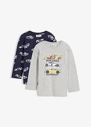Maglia a maniche lunghe con cotone biologico (pacco da 2), bonprix