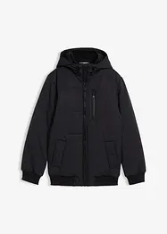 Giacca trapuntata invernale stile bomber con cappuccio, bonprix