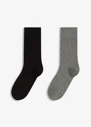 Calze in misto cotone biologico e lana merino (pacco da 2 paia), bonprix