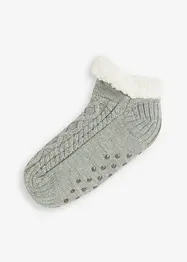 Calze da casa con motivo a trecce, fodera teddy e soletta antiscivolo, bonprix