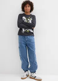 Jeans cargo elasticizzati con elastico in vita, loose fit, bonprix