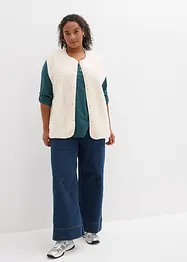 Maglia serafino in cotone con bottoni, bonprix