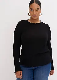 Maglia a costine in misto viscosa, bonprix