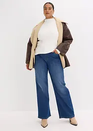 Maglione a coste in misto viscosa fluente, bonprix