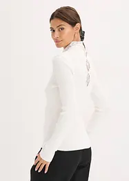 Maglione a coste in misto viscosa fluente, bonprix