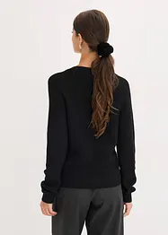 Maglione a coste in misto viscosa fluente, bonprix