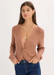 Maglione a coste in misto viscosa fluente, bonprix
