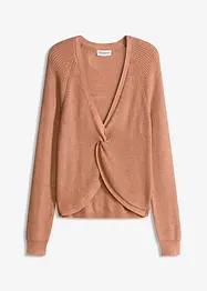 Maglione a coste in misto viscosa fluente, bonprix