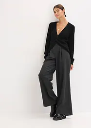 Maglione a coste in misto viscosa fluente, bonprix