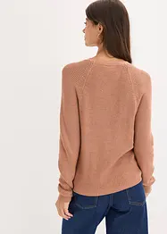 Maglione a coste in misto viscosa fluente, bonprix