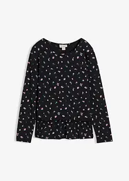 Maglia a maniche lunghe in misto cotone biologico elasticizzato, bonprix