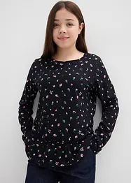 Maglia a maniche lunghe in misto cotone biologico elasticizzato, bonprix