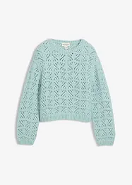 Maglione in  filato grosso con ricami traforati, bonprix
