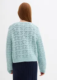 Maglione in  filato grosso con ricami traforati, bonprix