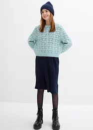 Maglione in  filato grosso con ricami traforati, bonprix