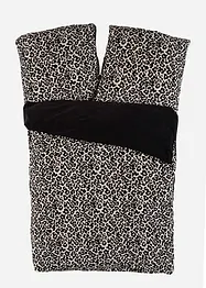 Biancheria da letto double-face leopardata con effetto cachemire, bonprix