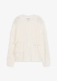 Maglione oversize con frange, bonprix