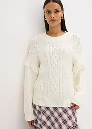 Maglione oversize con frange, bonprix