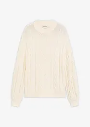 Maglione oversize con lavorazione a trecce, bonprix