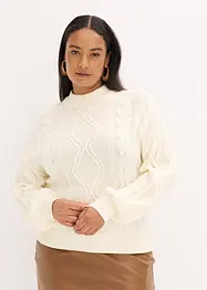Maglione oversize con lavorazione a trecce, bonprix