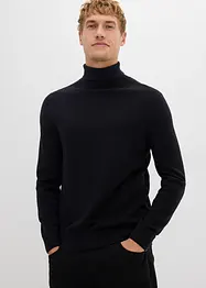 Maglione a collo alto in filato fine con lana merino, slim fit, bonprix