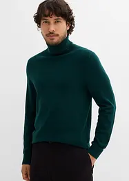 Maglione a collo alto in filato fine con lana merino, slim fit, bonprix